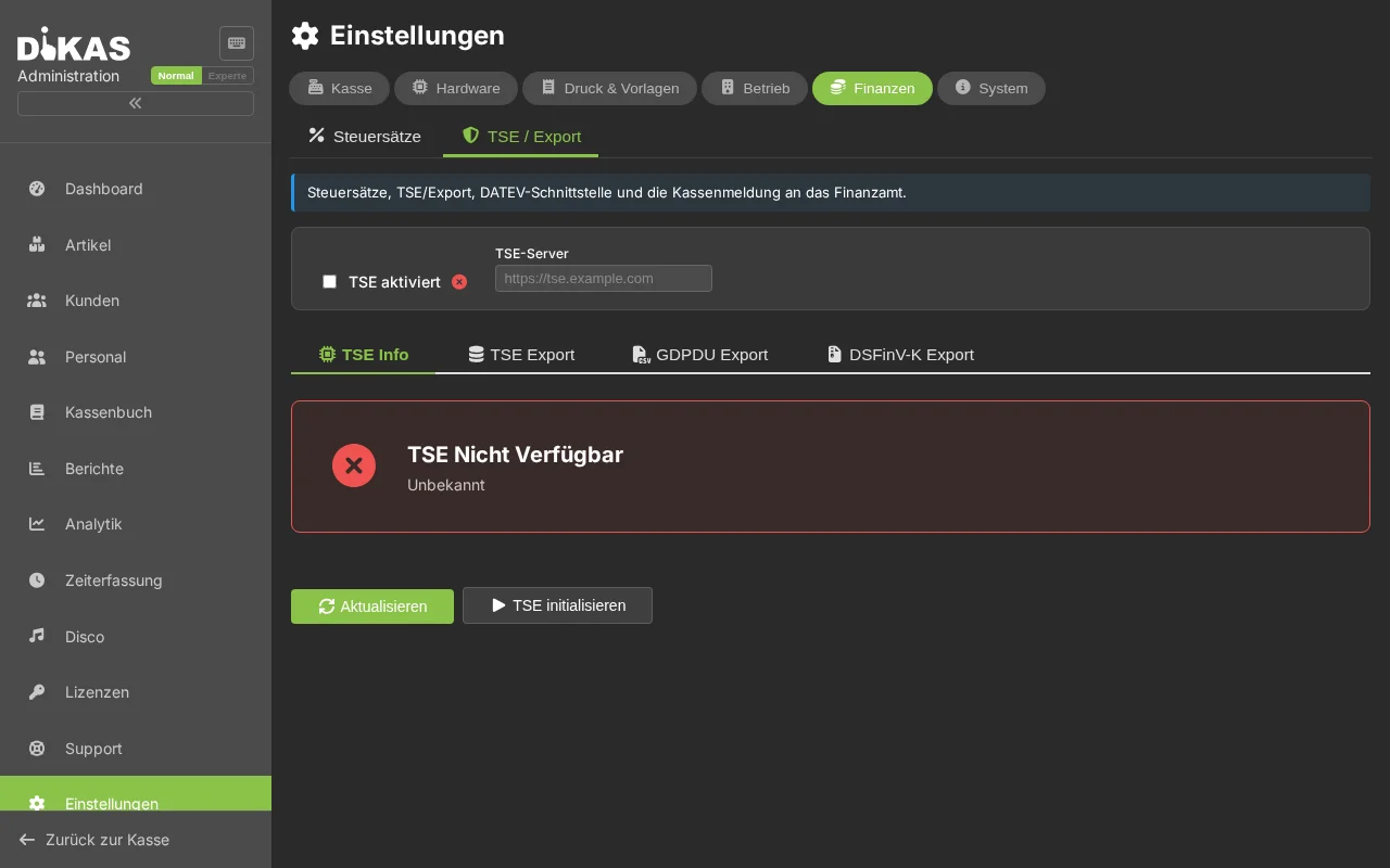TSE/Fiskalisierung