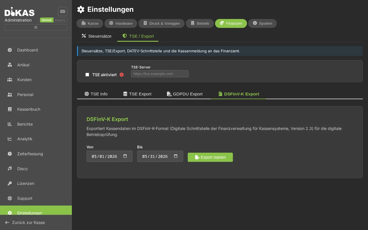 DATEV-Export-Einstellungen